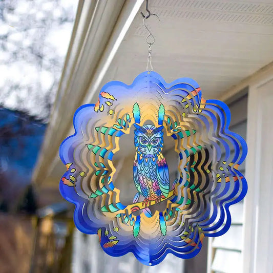 Celestial Wisdom: Blue & Gold Owl